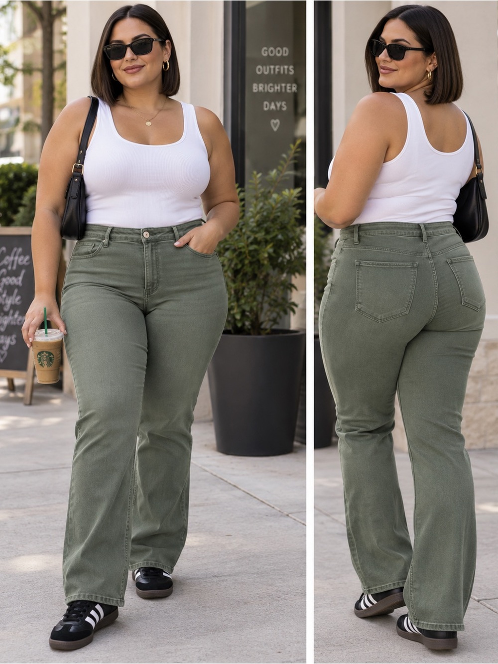 NWT | Lovervet by Vervet | Tummy Control HighRise Bootcut Jeans Olive - Size 20W